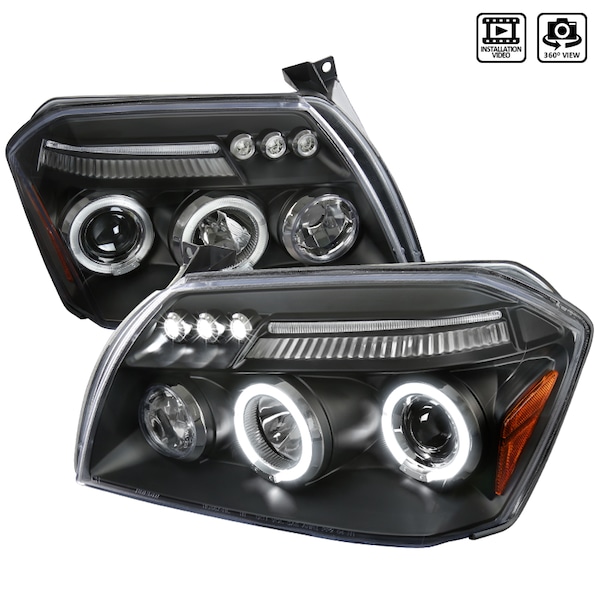 Spec-D Tuning 05-08 Dodge Magnum Halo LED Projector Black 2LHP-MAG05JM-TM - main